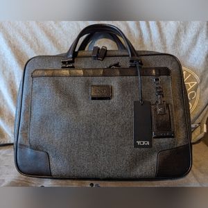 Tumi Astor Ansonia Zip Top Laptop Briefcase - Coated Canvas and Leather